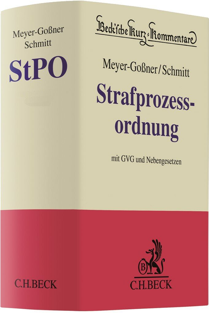 Strafprozessordnung (StPO) 66. Auflage, 2023; Gebraucht