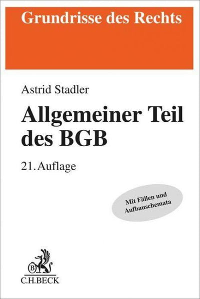 Rüthers/Stadler: Allgemeiner Teil des BGB