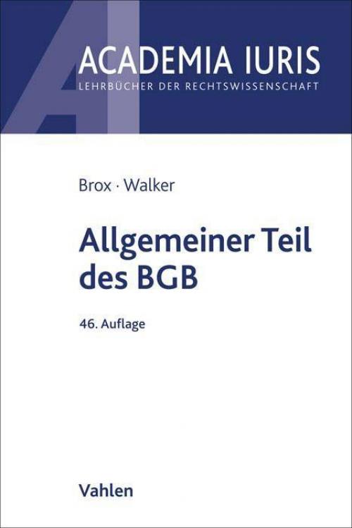 Brox/Walker: Allgemeiner Teil des BGB